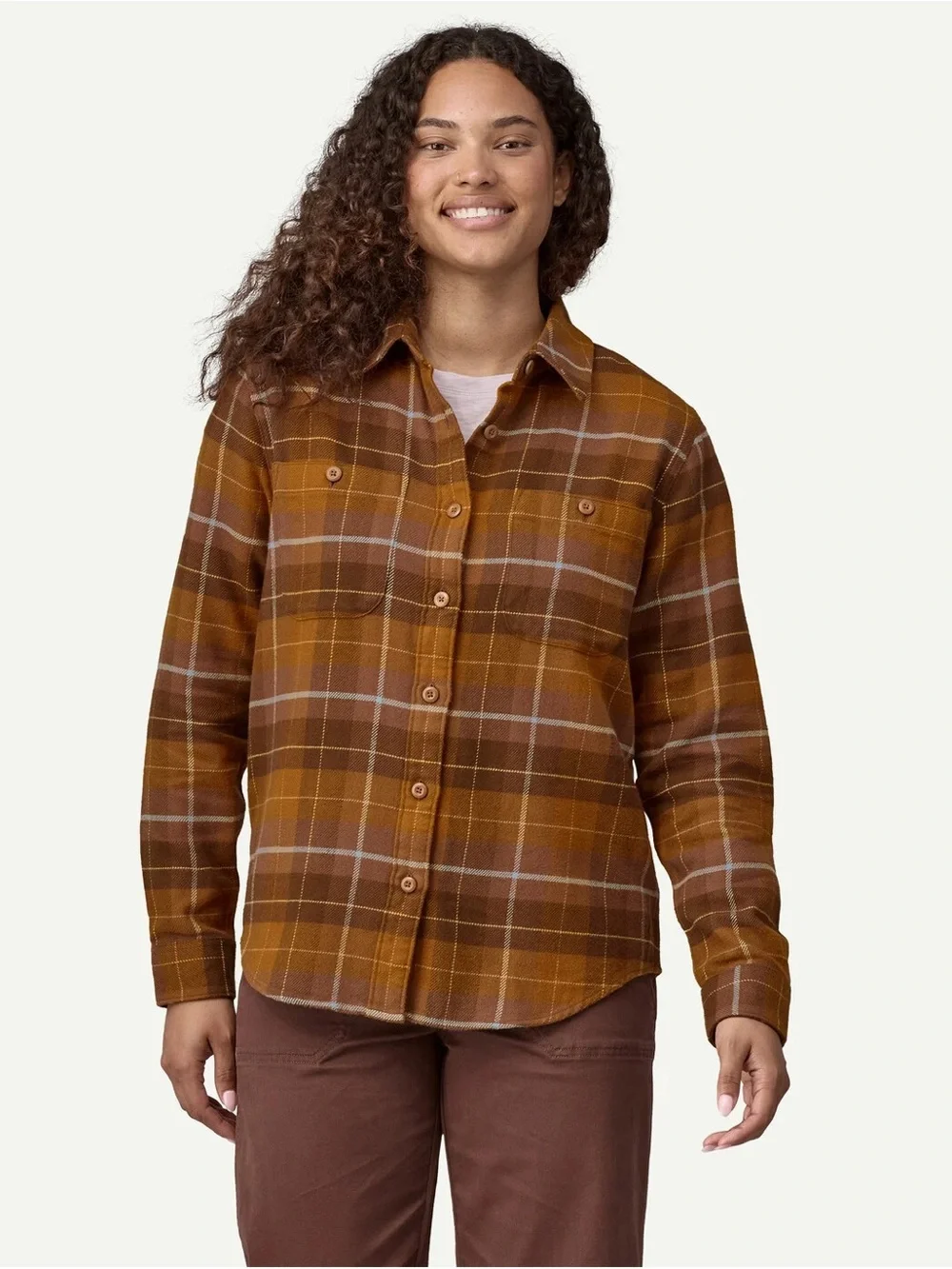Patagonia Women's Fjord Flannel Shirt Organic Cotton Color Happy Camper: Shelter